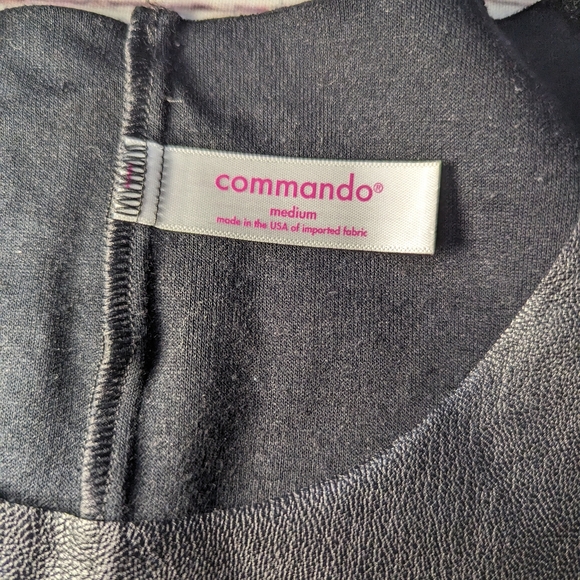 Commando Faux Leather Black T Shirt Bodysuit Medium Great Condition - Picture 3 of 11